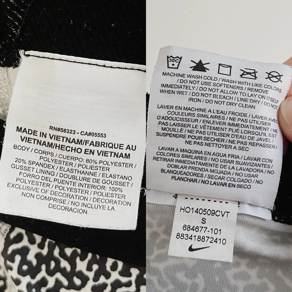 Nike Pro Mezzo Print Women’s Running Tights Black White Leggings Pattern Small - Picture 8 of 9